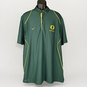 Oregon Ducks Baseball Nike Legacy 2010 Team Issued Dri-Fit Green Polo Size L